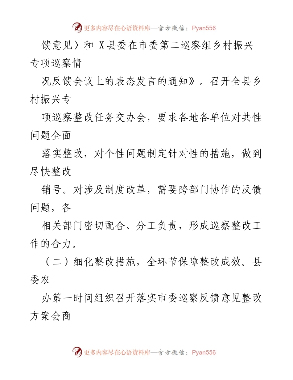 [工作总结] 巡察整改 - X县乡村振兴专项巡察整改进展情况报告.docx_第2页