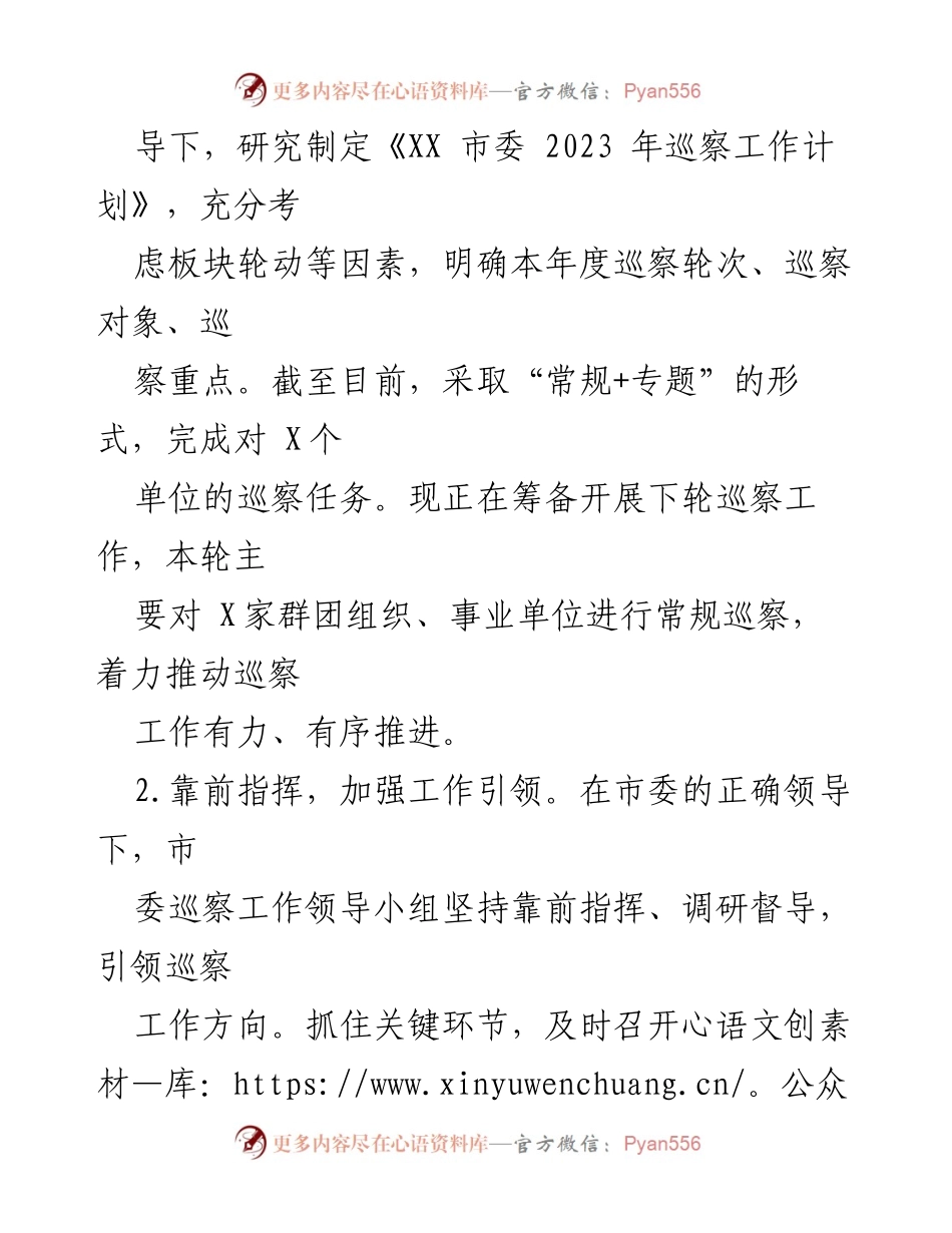 [工作总结] 巡察工作 - 2023年巡察工作总结及2024年工作计划.docx_第2页