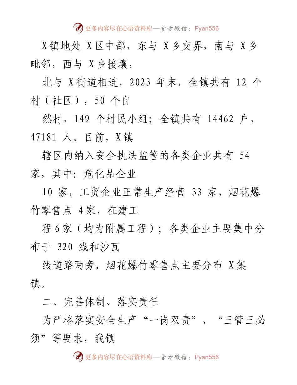 [工作总结] 安全生产 - X镇2024年上半年安全生产工作总结.docx_第2页