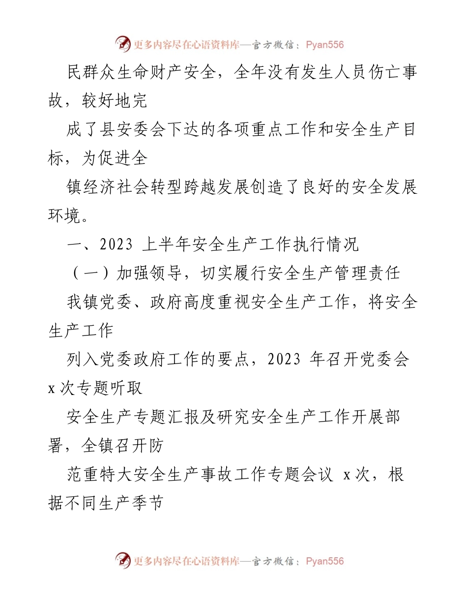 [工作总结] 安全生产工作 - 2023年我镇安全生产工作总结与成效报告.docx_第2页
