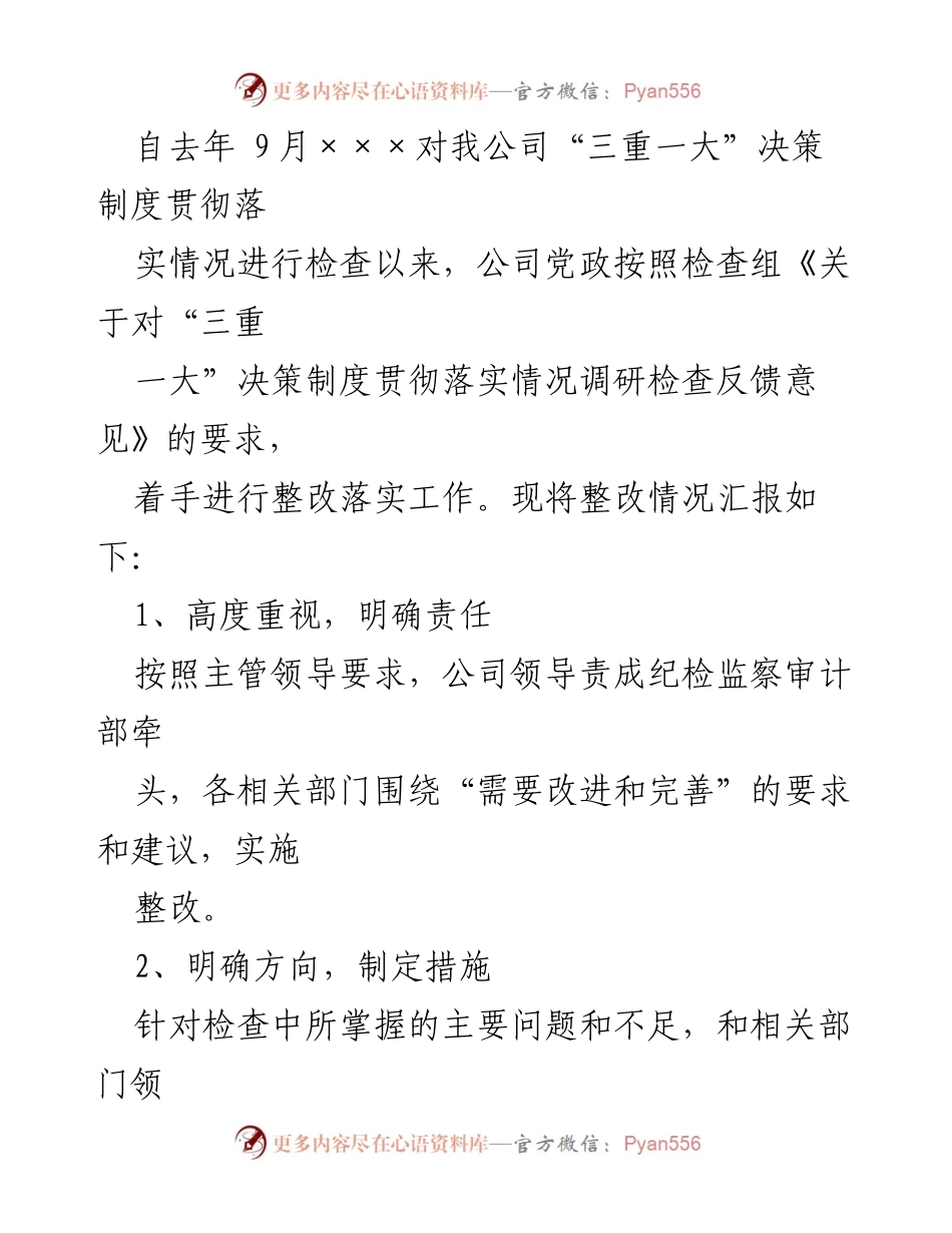 [工作总结] 审计整改 - 经济责任审计整改工作方案及“三重一大”决策制度落实情况报告_1.docx_第2页