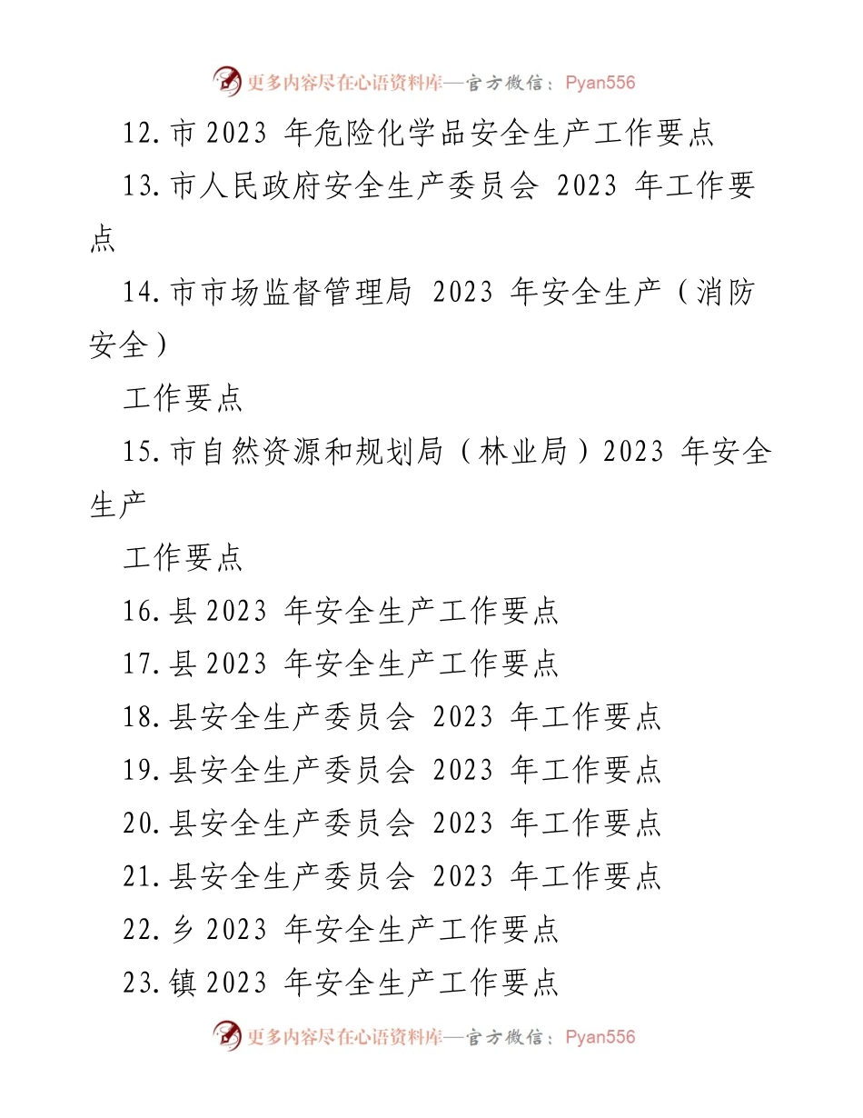 [工作总结] 安全生产工作会议 - 2023年度安全生产工作要点汇编_1.docx_第2页