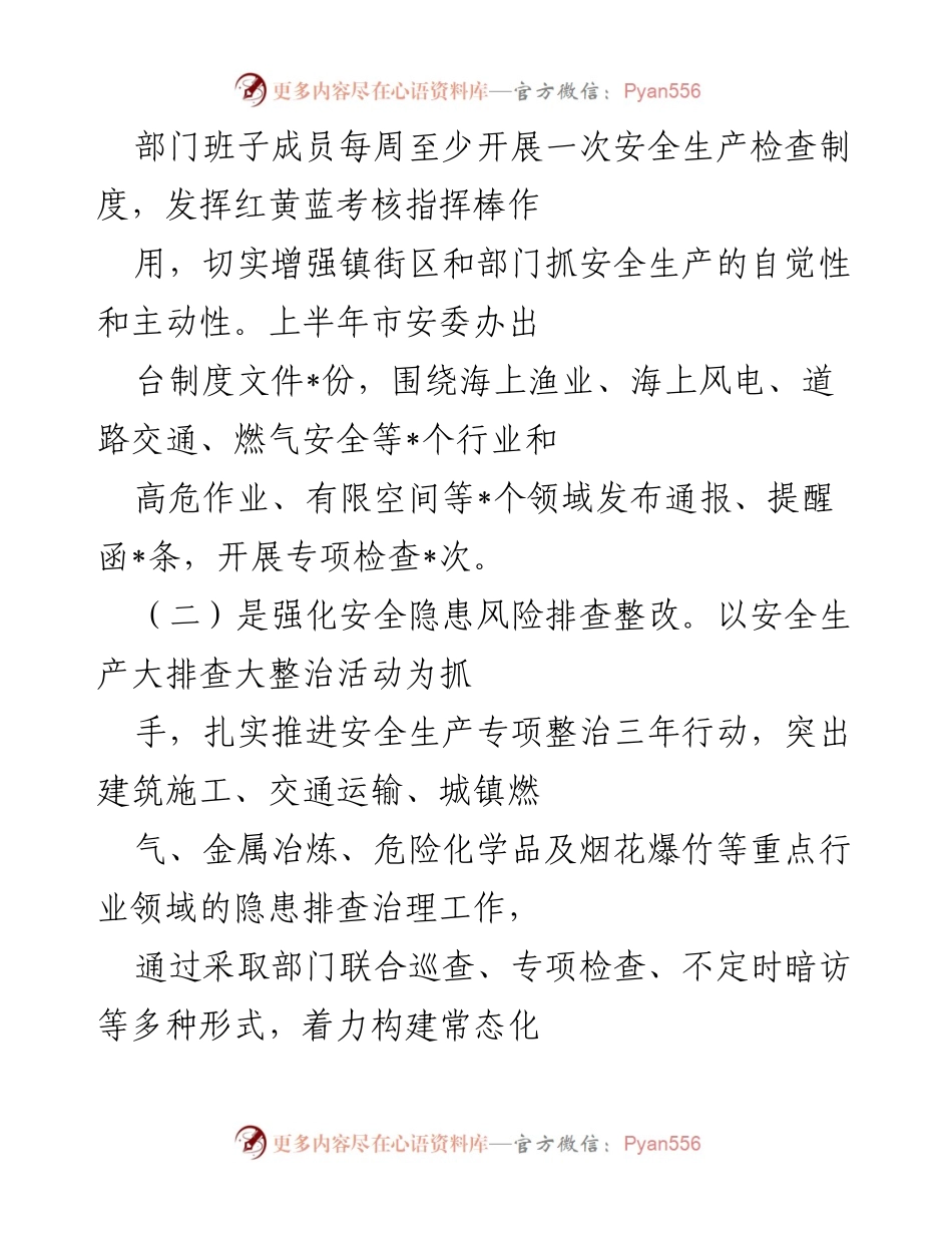 [工作总结] 安全生产工作 - 2023年上半年安全生产工作总结报告.docx_第2页