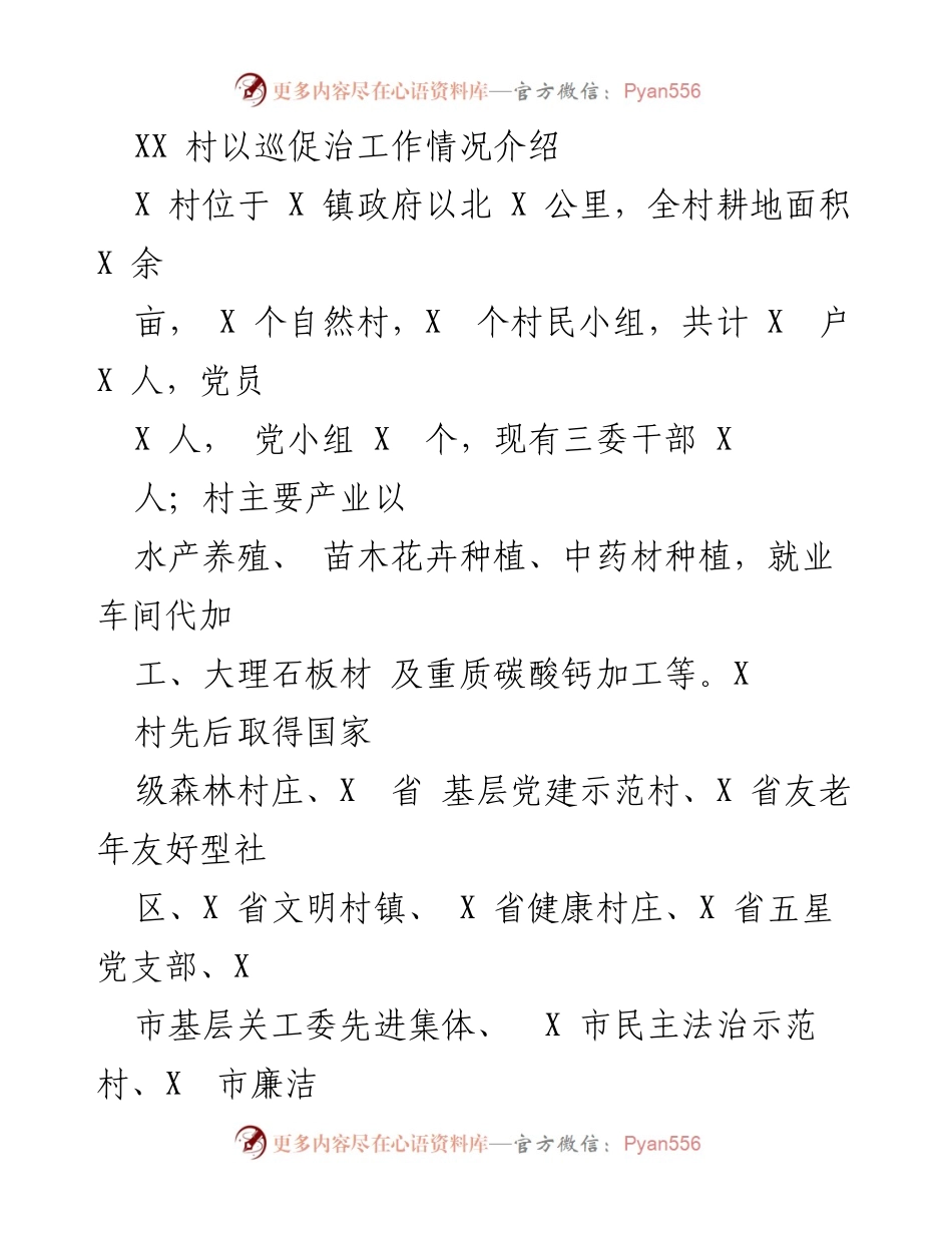 [工作总结] 巡察整改 - XX村巡察整改工作总结与成效分析.docx_第1页