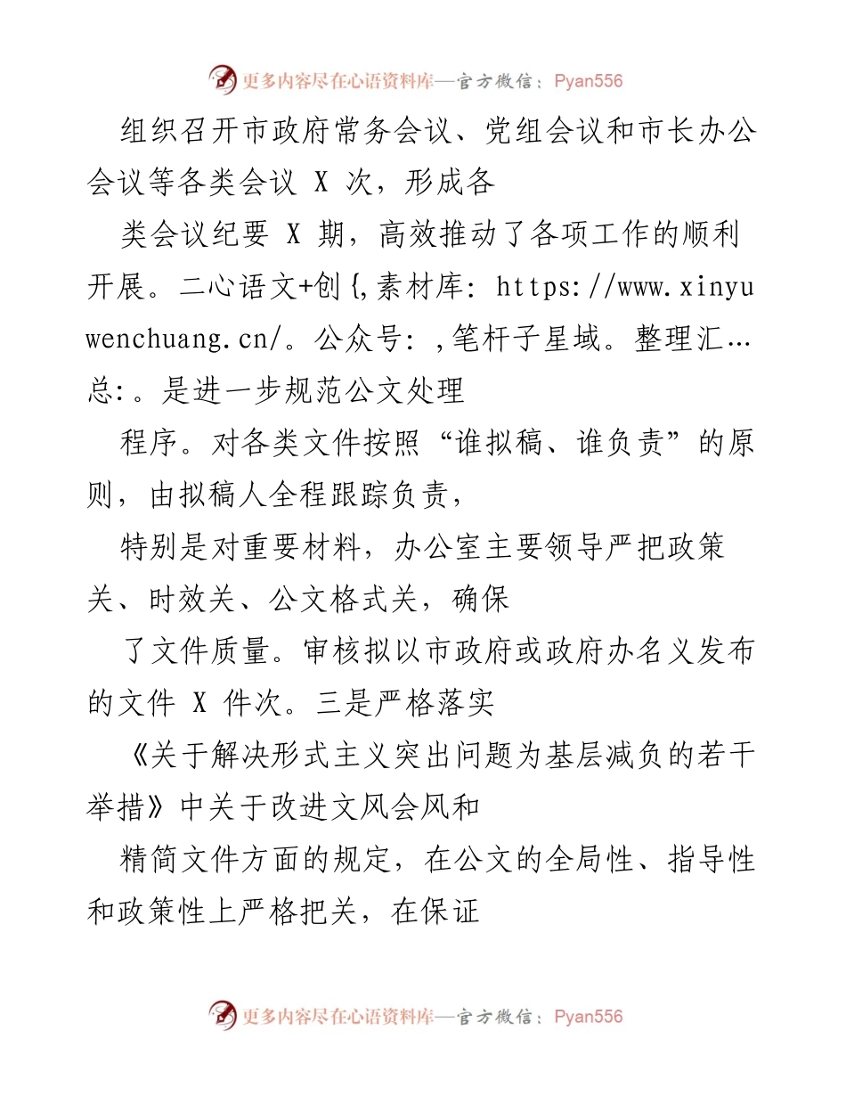 [工作总结] 市政府办公室 - 202X年市政府办公室工作总结与提升措施.docx_第2页