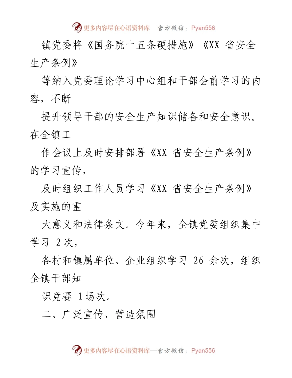 [工作总结] 安全生产宣传 - 《XX 省安全生产条例》学习宣传贯彻工作推进情况报告.docx_第2页