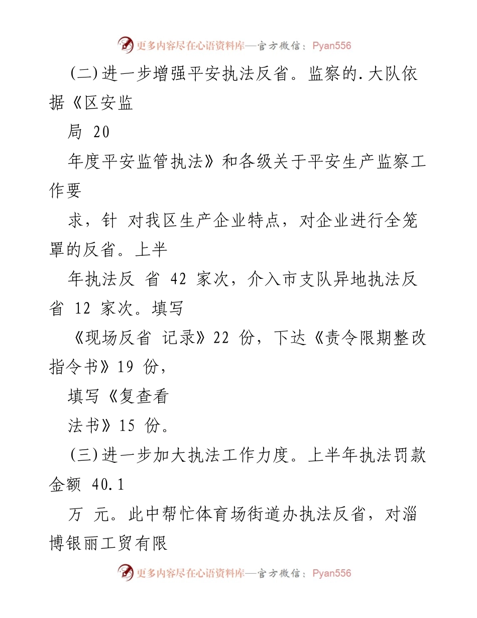 [工作总结] 平安生产监察工作 - 2023年上半年平安生产监察工作总结报告.docx_第2页