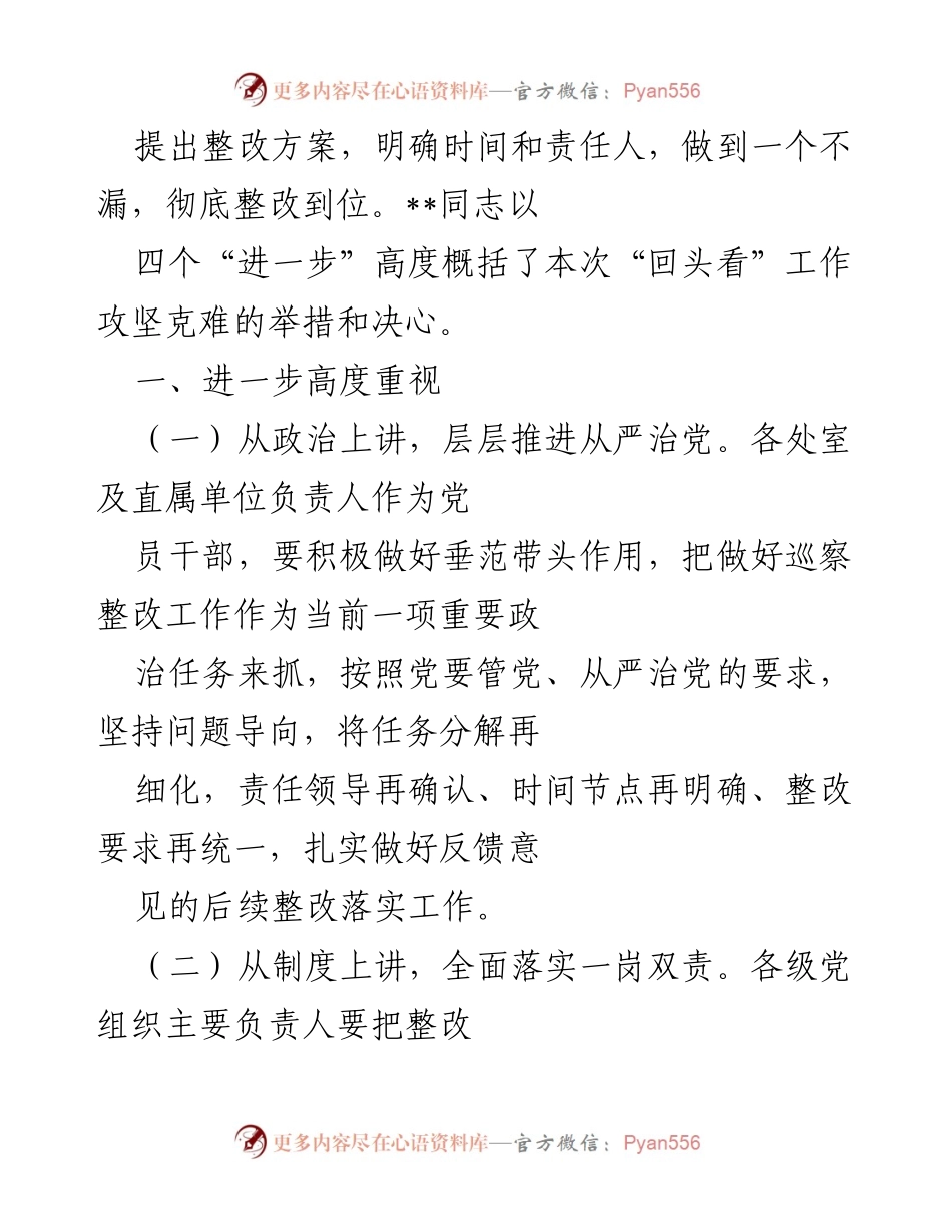 [工作总结] 巡察整改 - 市局党组巡察整改“回头看”工作总结.docx_第2页