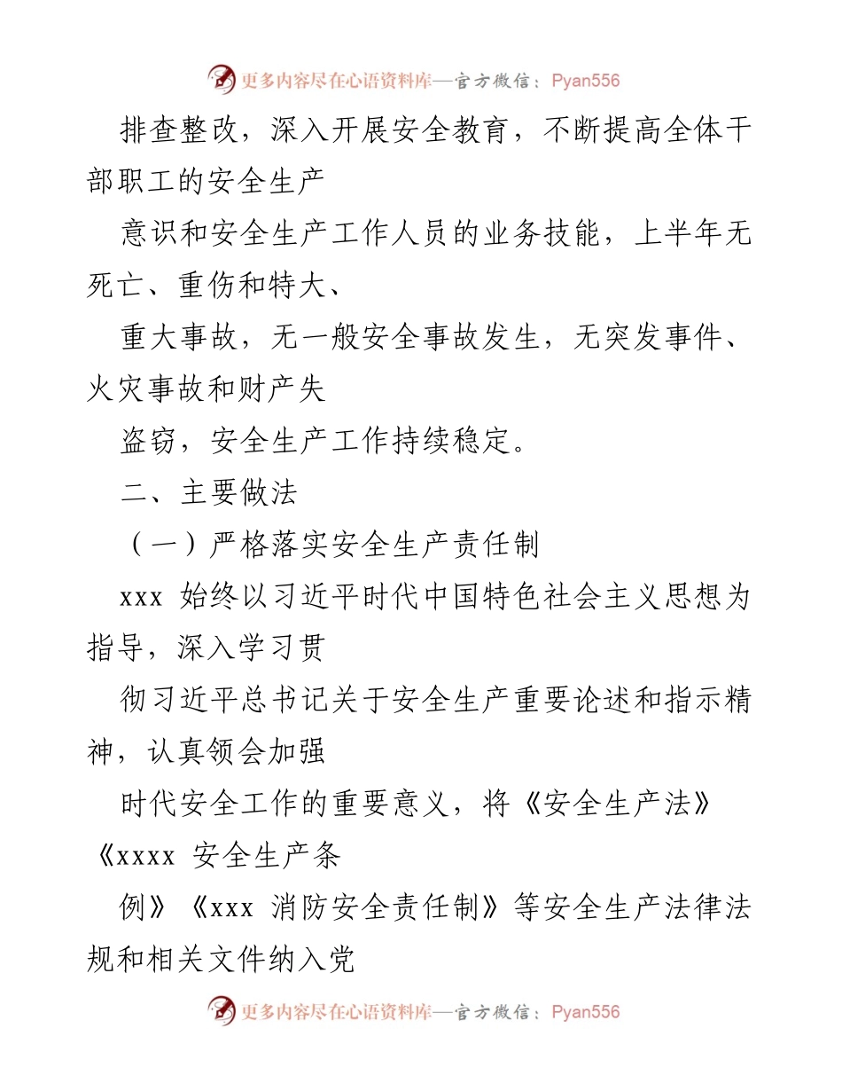[工作总结] 安全生产 - 2024年度上半年安全生产工作总结.docx_第2页