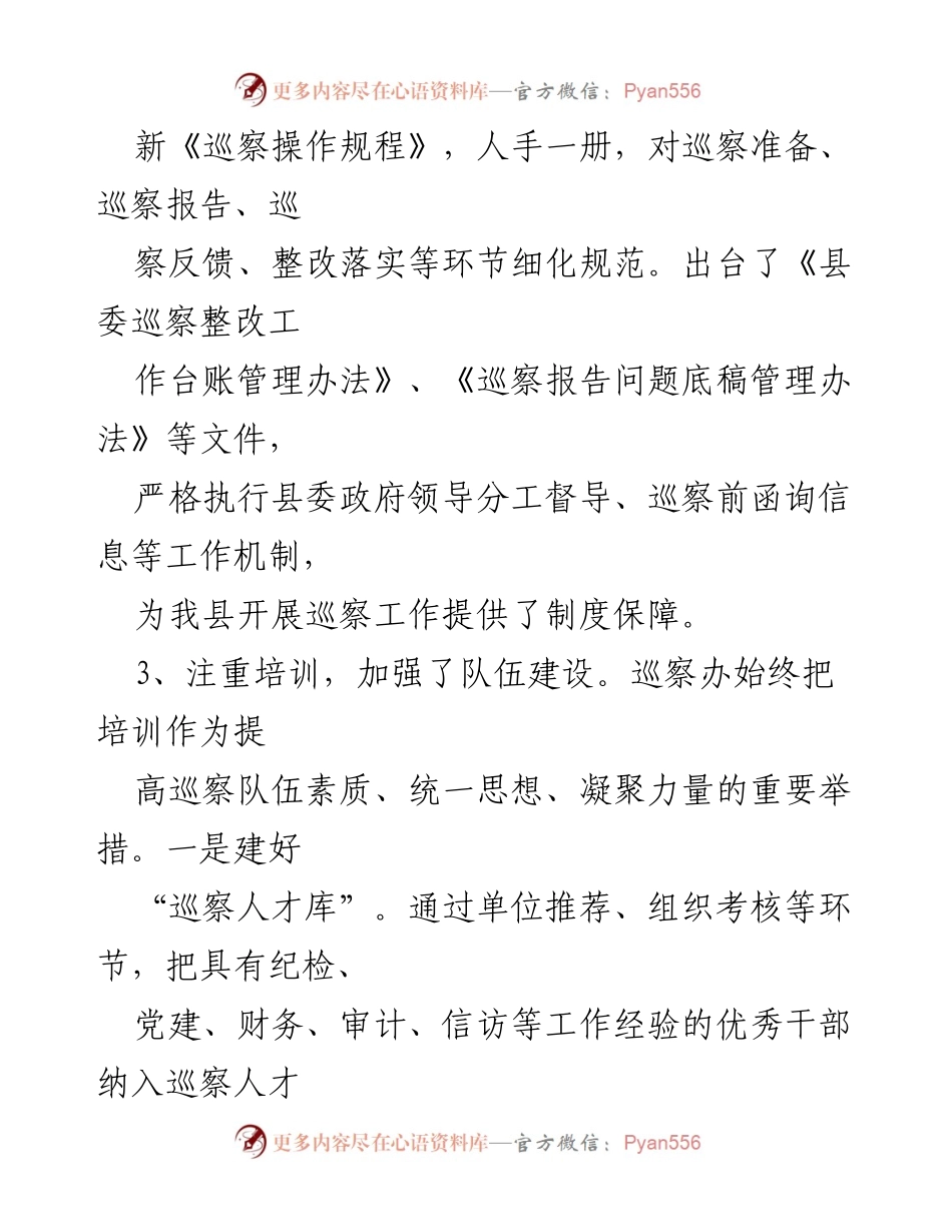 [工作总结] 巡察工作 - 加强巡察制度建设与队伍素质提升的工作总结.docx_第2页