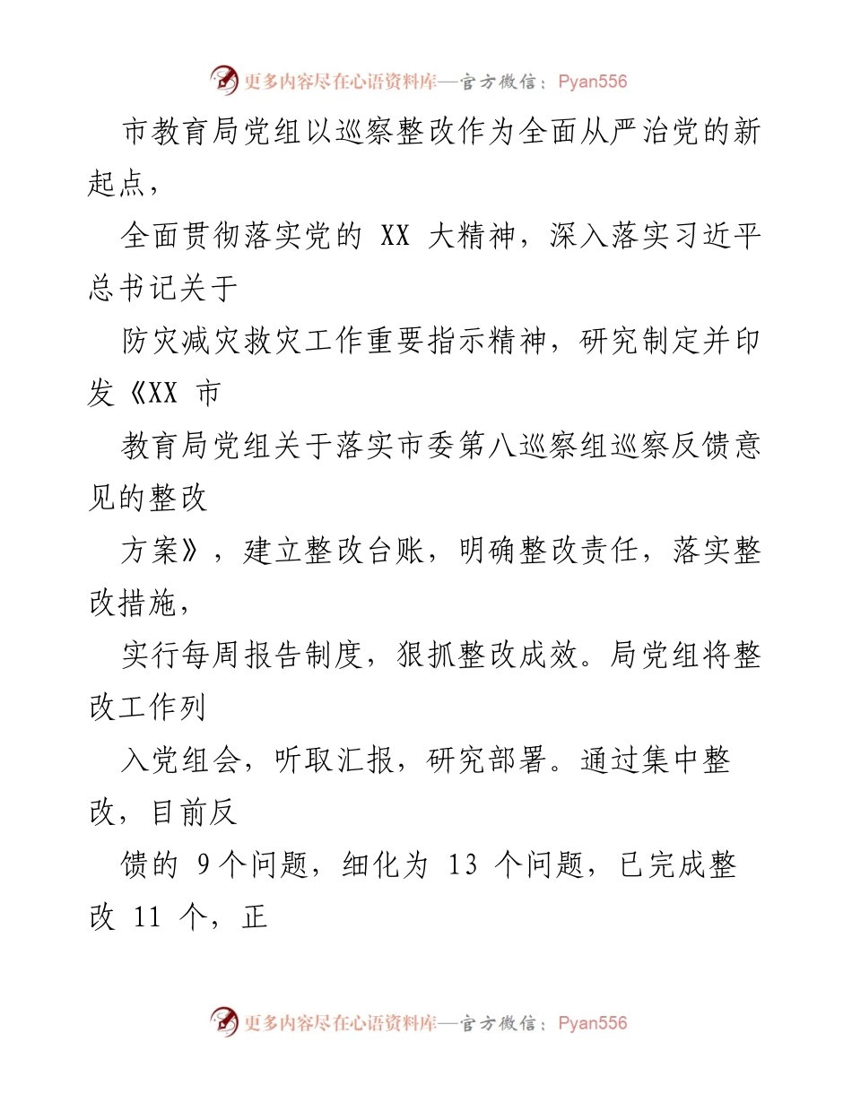 [工作总结] 巡察整改 - 市教育局党组巡察整改情况报告.docx_第2页