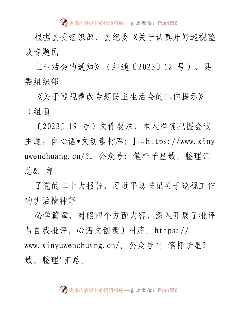 [工作总结] 巡视整改专题民主生活会 - 巡视整改问题及整改措施汇报.docx_第1页