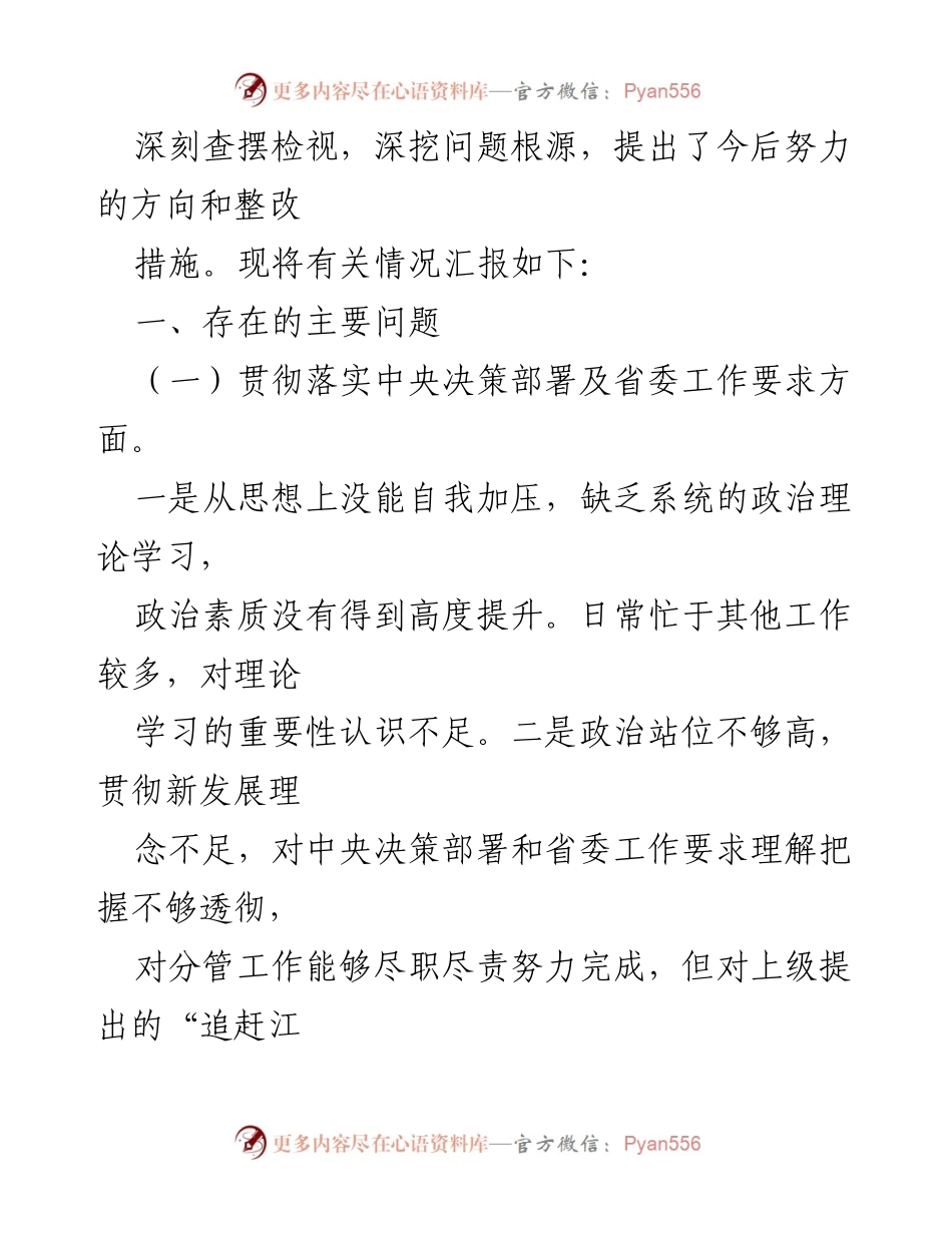[工作总结] 巡视整改专题民主生活会 - 巡视整改问题及整改措施汇报.docx_第2页