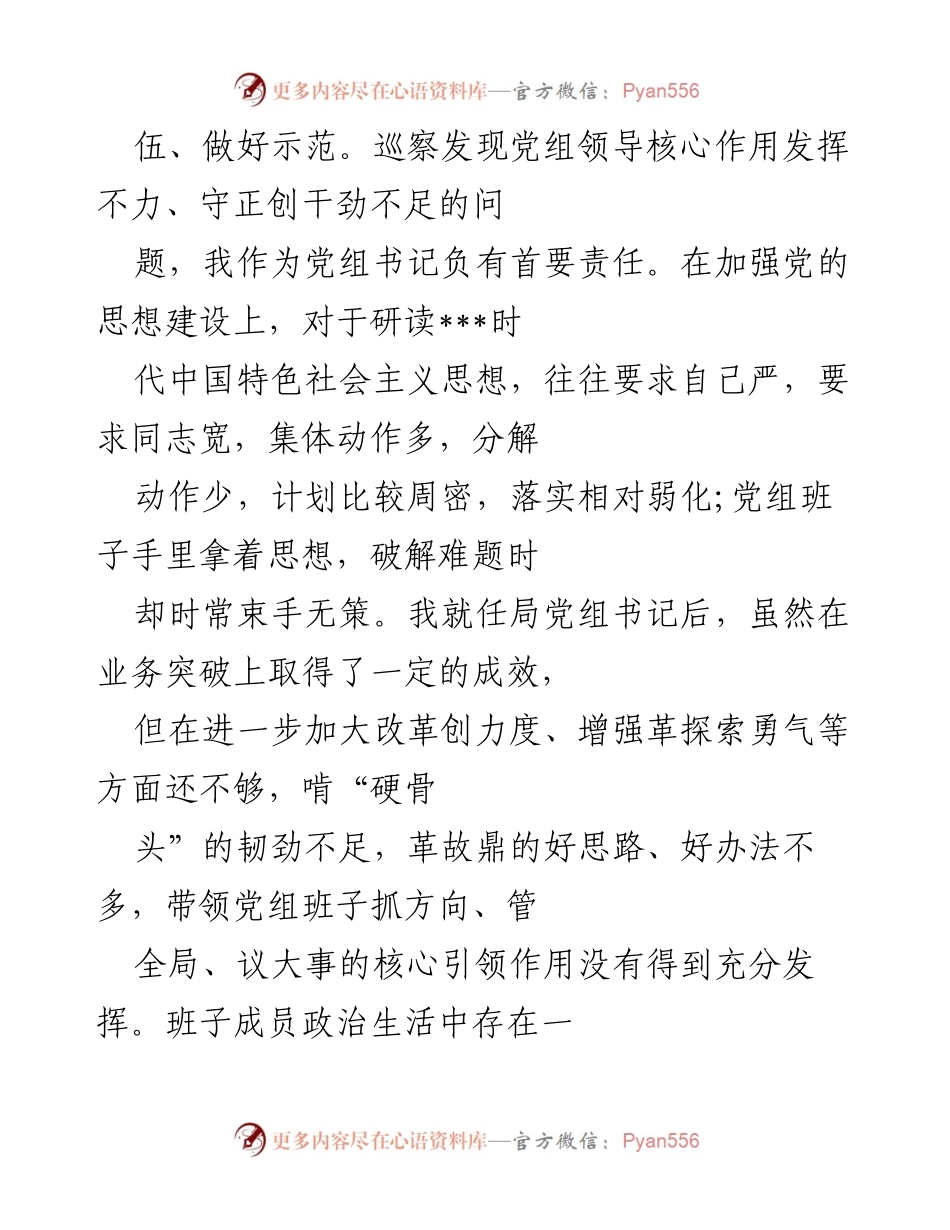 [工作总结] 巡察反馈 - 巡察组对党组工作反馈及整改措施分析.docx_第2页