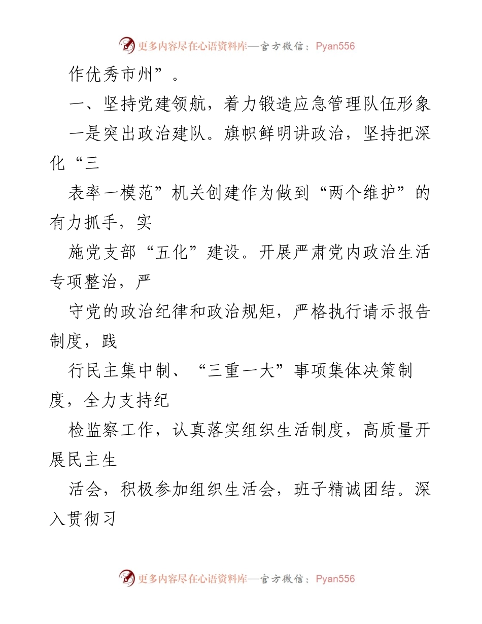 [工作总结] 市应急管理局 - 2022年市应急管理局领导班子工作总结与成就.docx_第2页