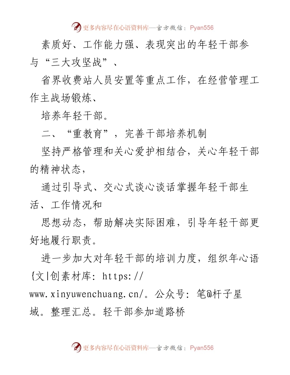 [工作总结] 年度干部培养 - 2020年度优秀年轻干部培养选拔工作总结.docx_第2页
