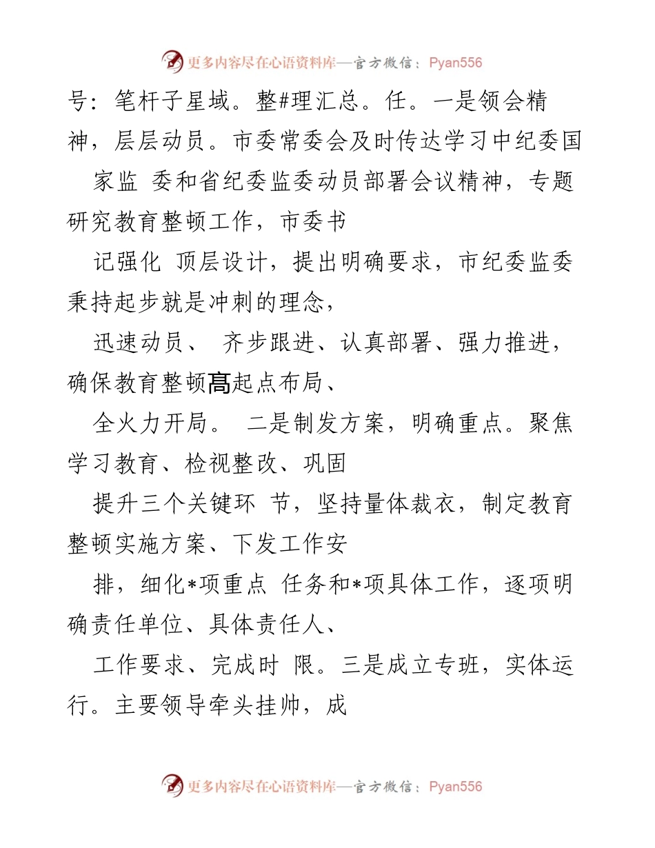 [工作总结] 市纪检监察干部队伍教育整顿 - 市纪检监察干部队伍教育整顿工作汇报.docx_第2页