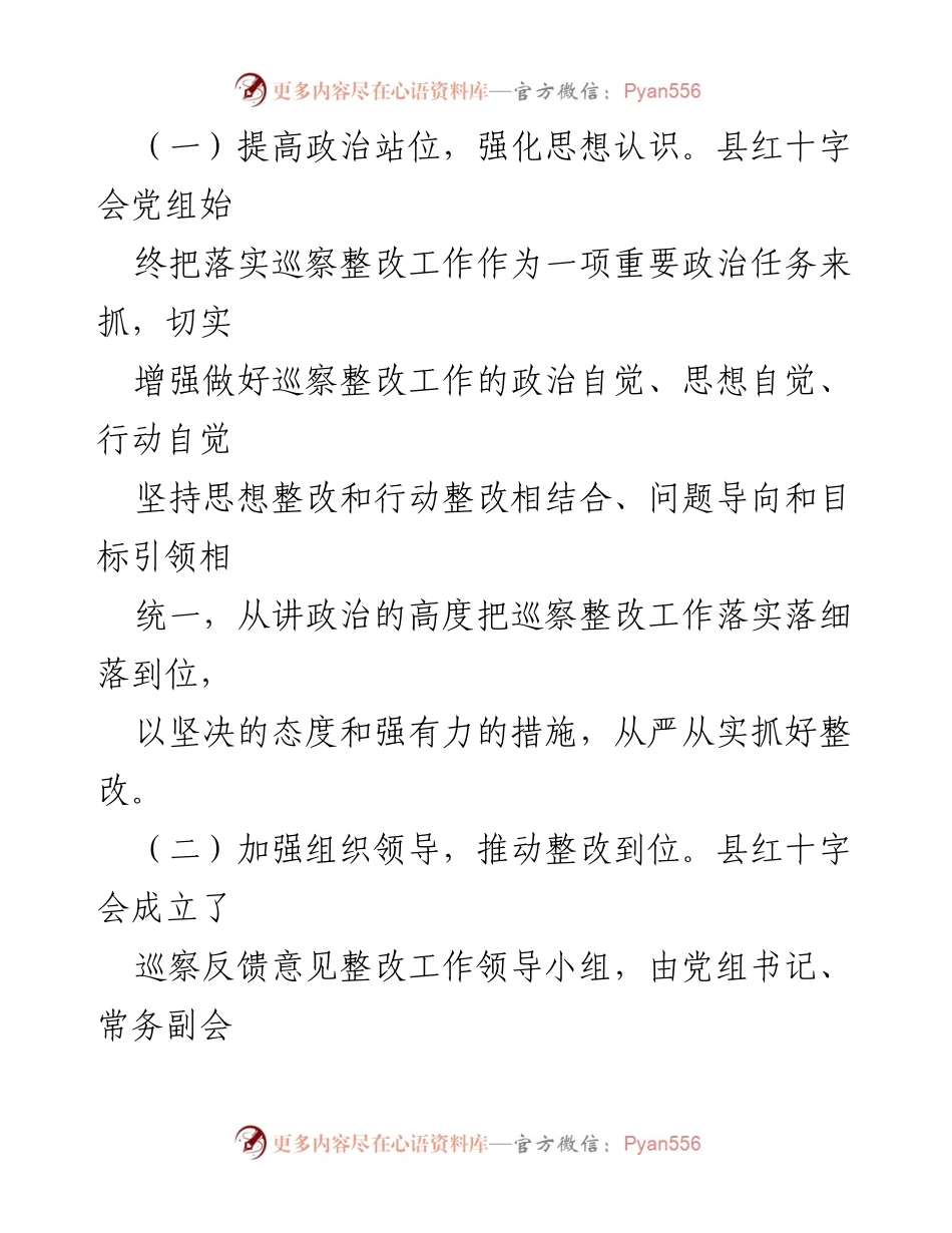 [工作总结] 巡察整改 - 2022年县红十字会巡察整改进展情况报告.docx_第2页