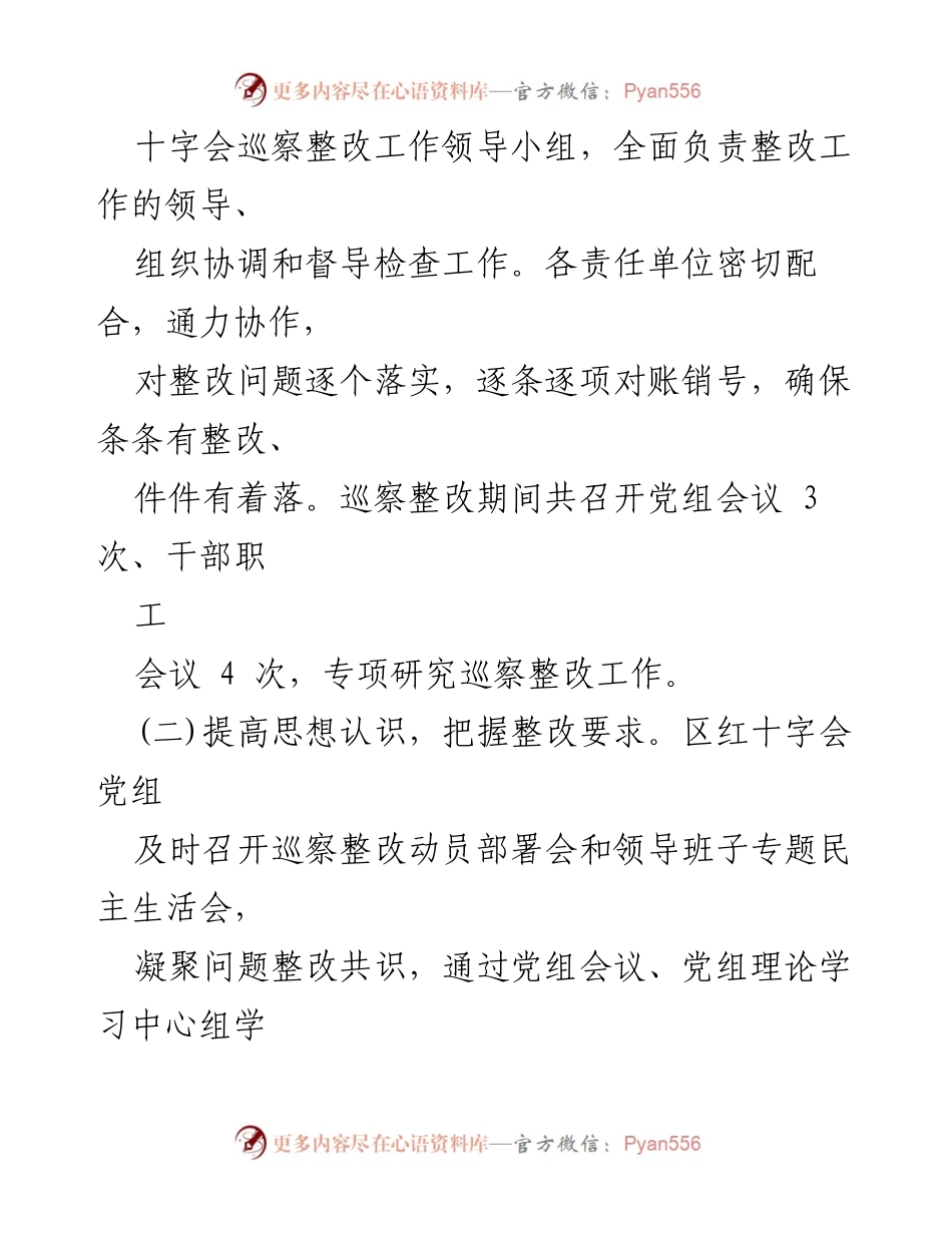[工作总结] 巡察整改 - 区红十字会党组巡察整改进展情况报告_1.docx_第2页