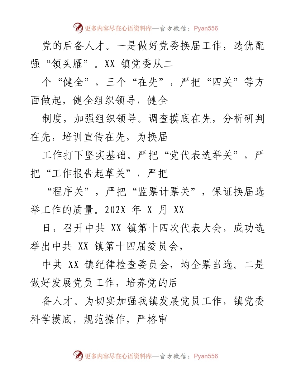 [工作总结] 年度工作总结 - 202X年XX镇年度工作开展情况总结.docx_第2页