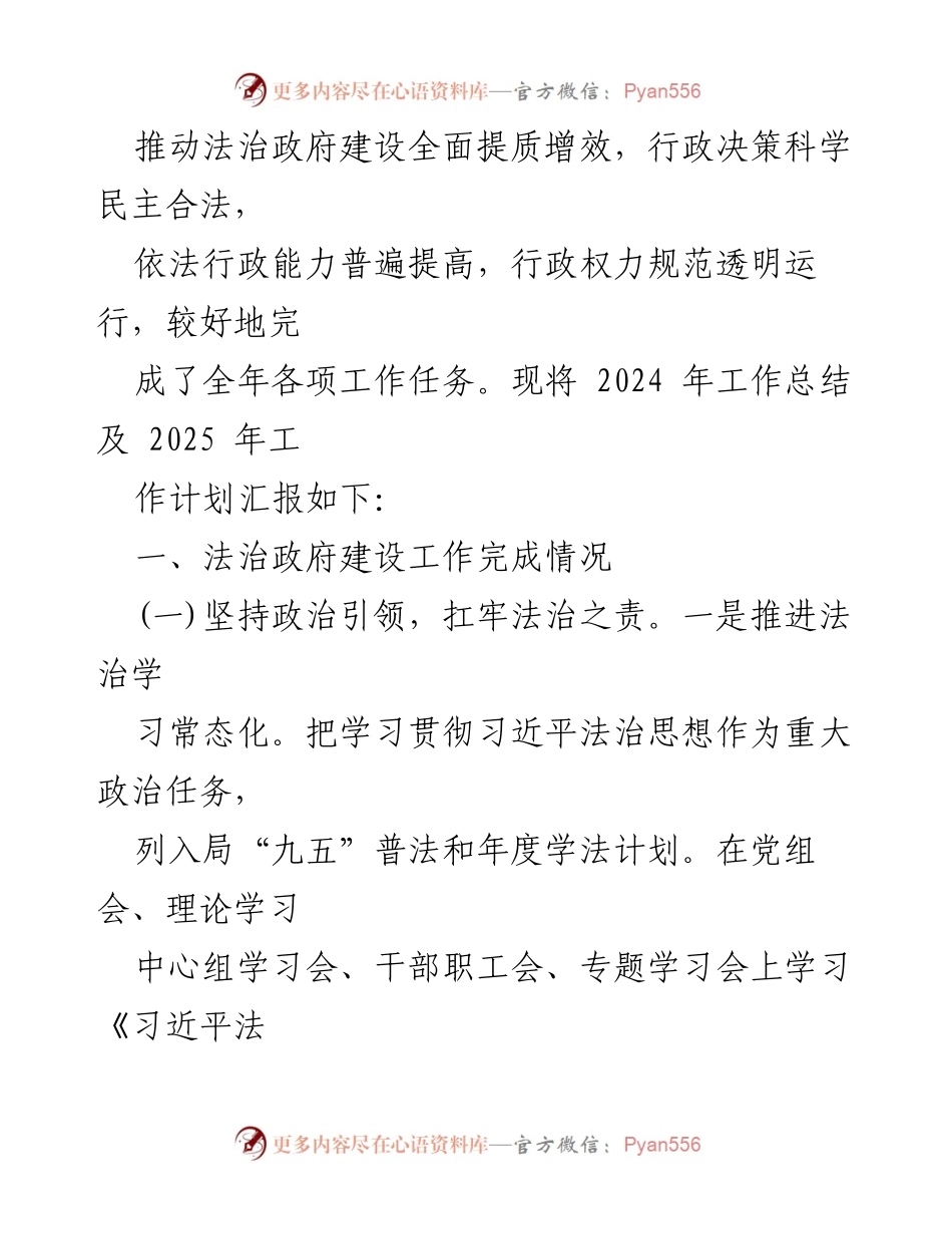 [工作总结] 年度工作总结 - 2024年度法治政府建设工作总结与2025年工作计划.docx_第2页