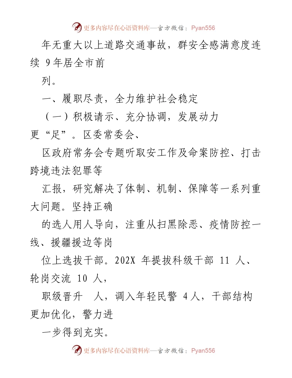 [工作总结] 年度工作总结 - xx 市安局 xx 分局 202X 年度工作情况总结.docx_第2页