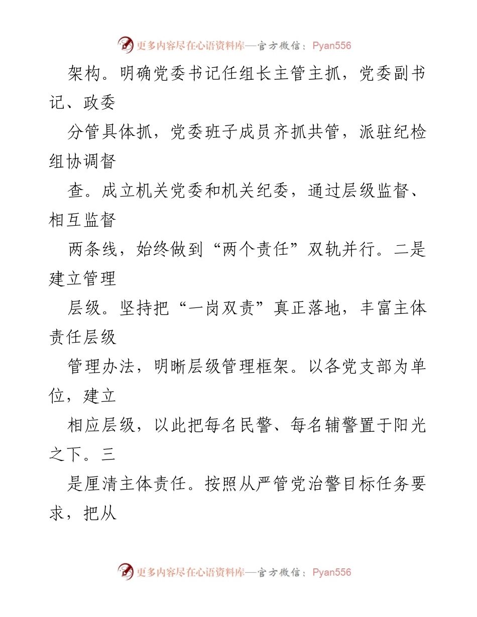 [工作总结] 市安局 - 全面从严管党治警工作层级管理实施报告.docx_第2页