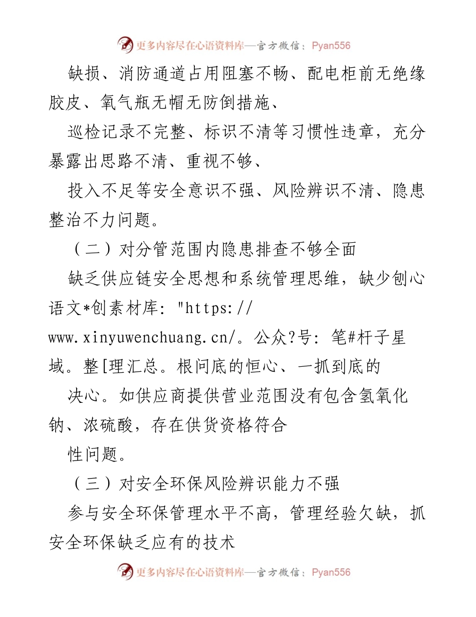 [工作总结] 安全环保专项巡查反馈 - 深刻反思安全环保工作中的问题与教训.docx_第2页