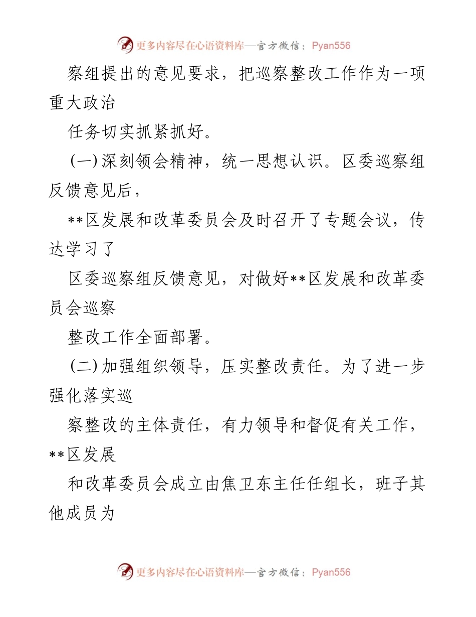 [工作总结] 巡察整改 - __区发展和改革委员会巡察整改情况报告.docx_第2页