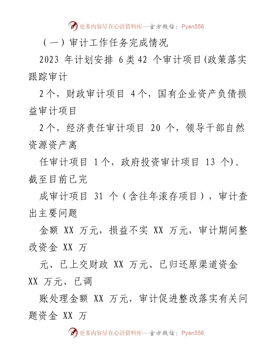 [工作总结] 审计局 - 2023年审计工作总结与2024年工作计划_1.docx_第2页