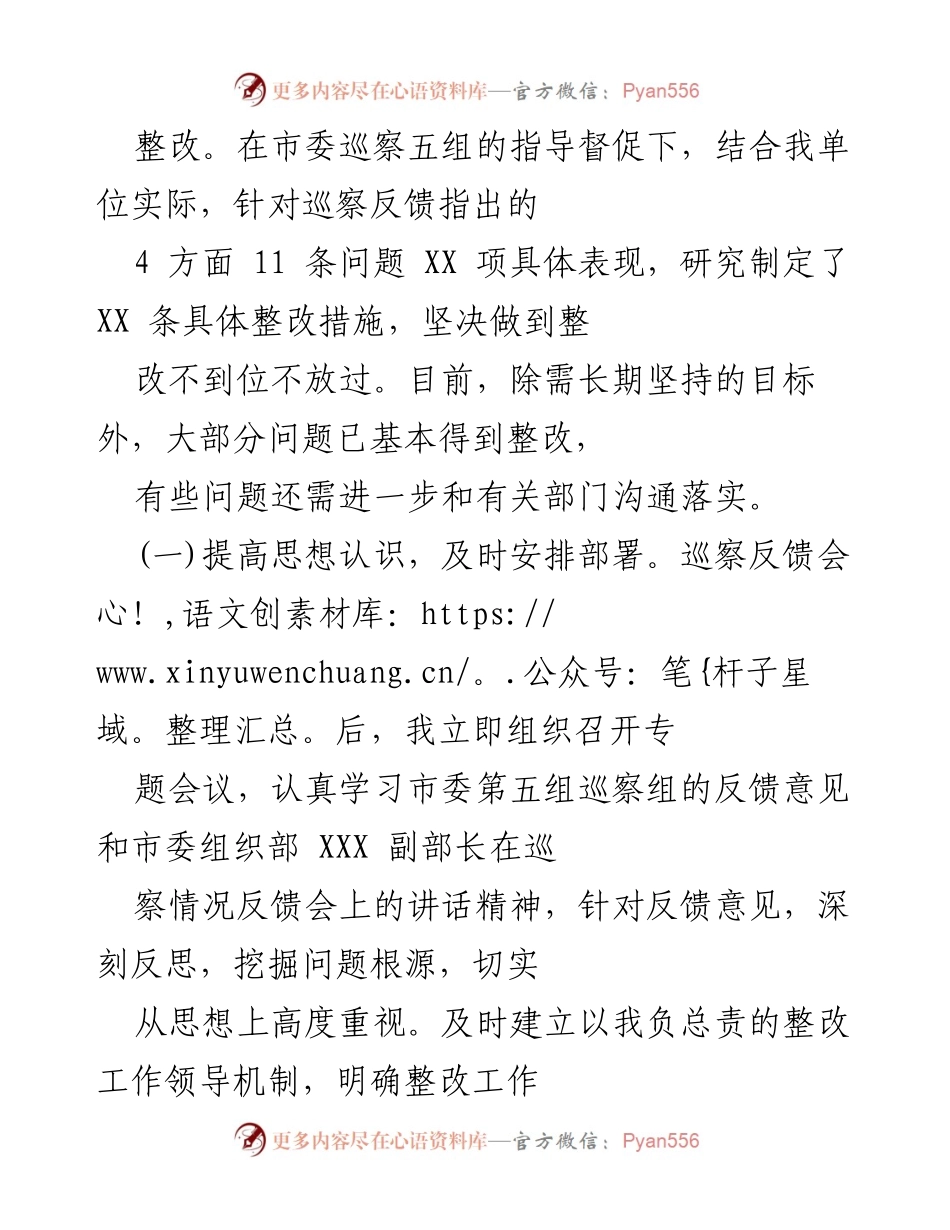 [工作总结] 巡察整改 - 市 XX 党组巡察整改工作总结报告.docx_第2页