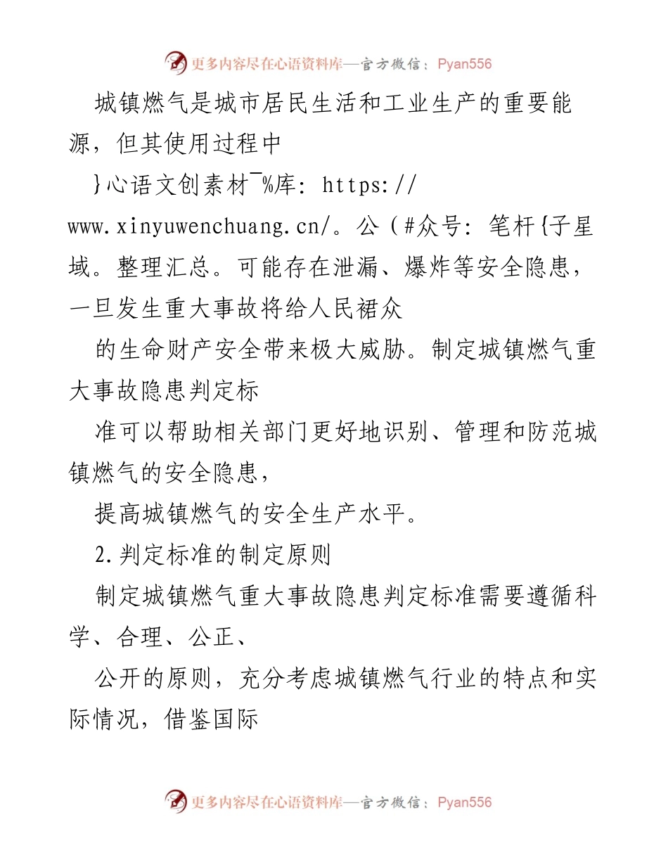 [工作总结] 安全管理会议 - 城镇燃气重大事故隐患判定标准的制定与实施.docx_第2页