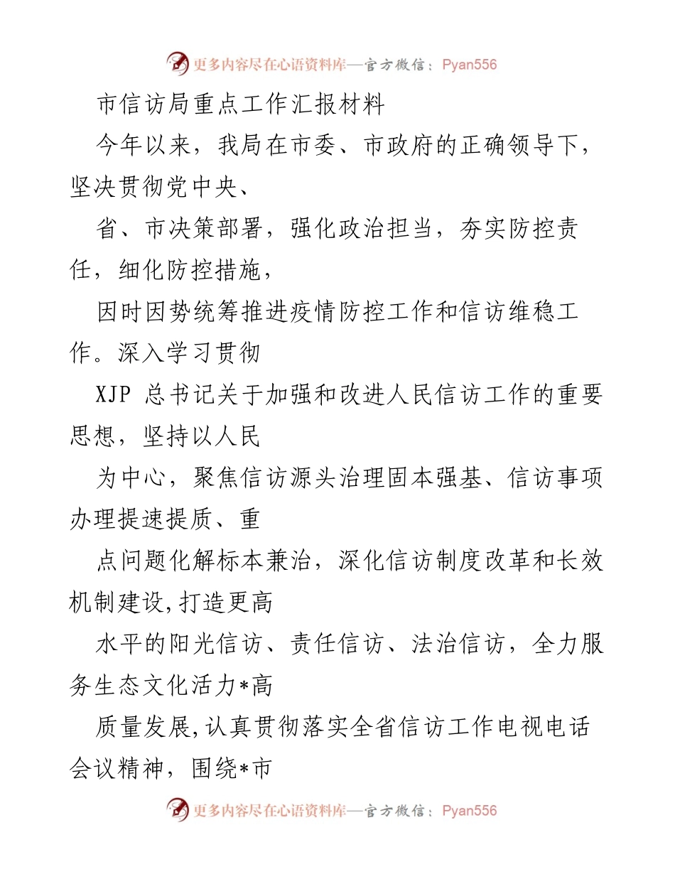 [工作总结] 市信访局 - 2023年度信访工作汇报与成效分析.docx_第1页