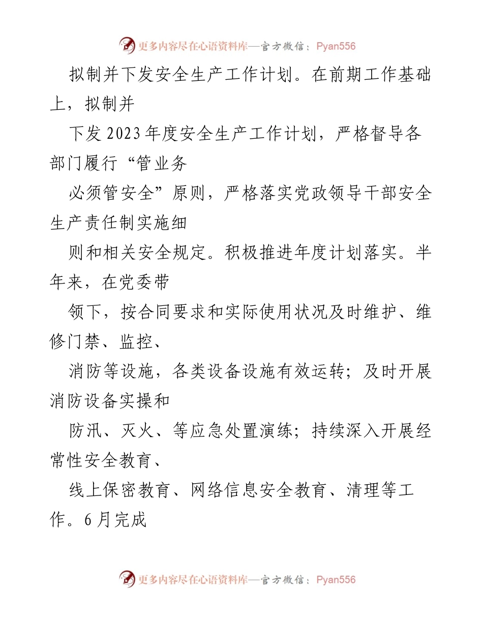 [工作总结] 安全工作会议 - 2023年上半年安全工作总结与下步计划.docx_第2页