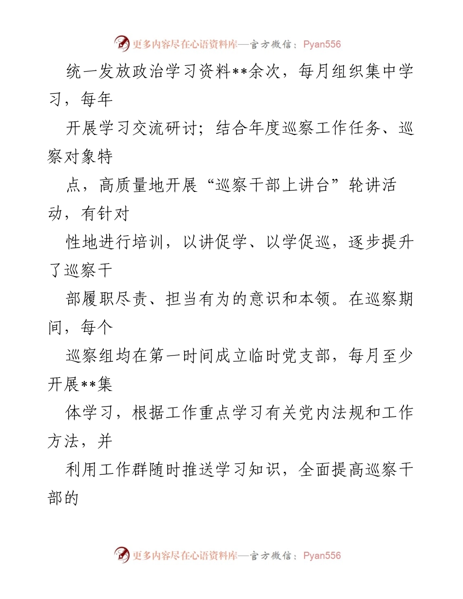 [工作总结] 巡察工作 - 巡察办党支部工作情况汇报及经验总结.docx_第2页