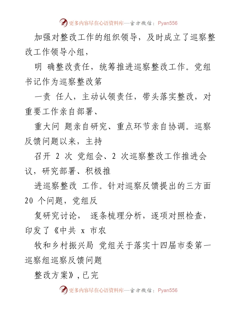 [工作总结] 巡察整改 - 市农牧和乡村振兴局党组巡察整改落实情况报告.docx_第2页