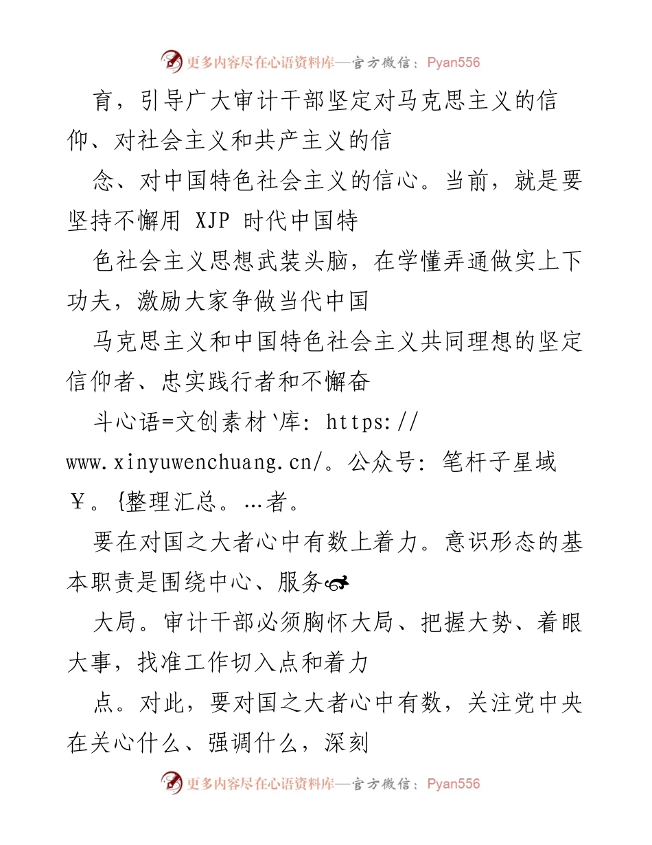 [工作总结] 审计机关 - 提升审计干部意识形态能力，服务国家大局.docx_第2页
