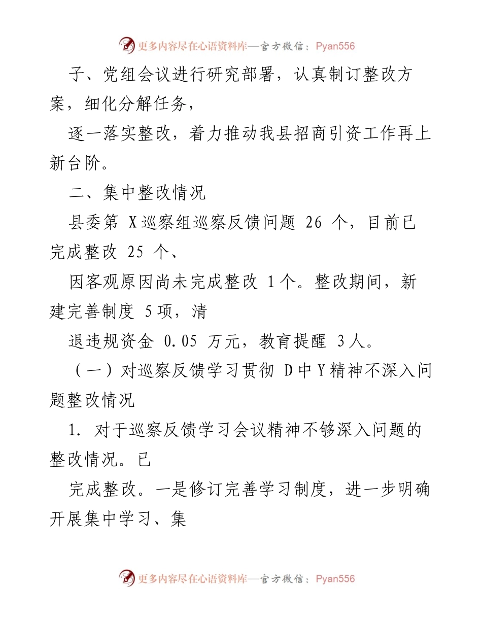 [工作总结] 巡察整改 - XX局党组巡察反馈意见整改落实情况报告.docx_第2页