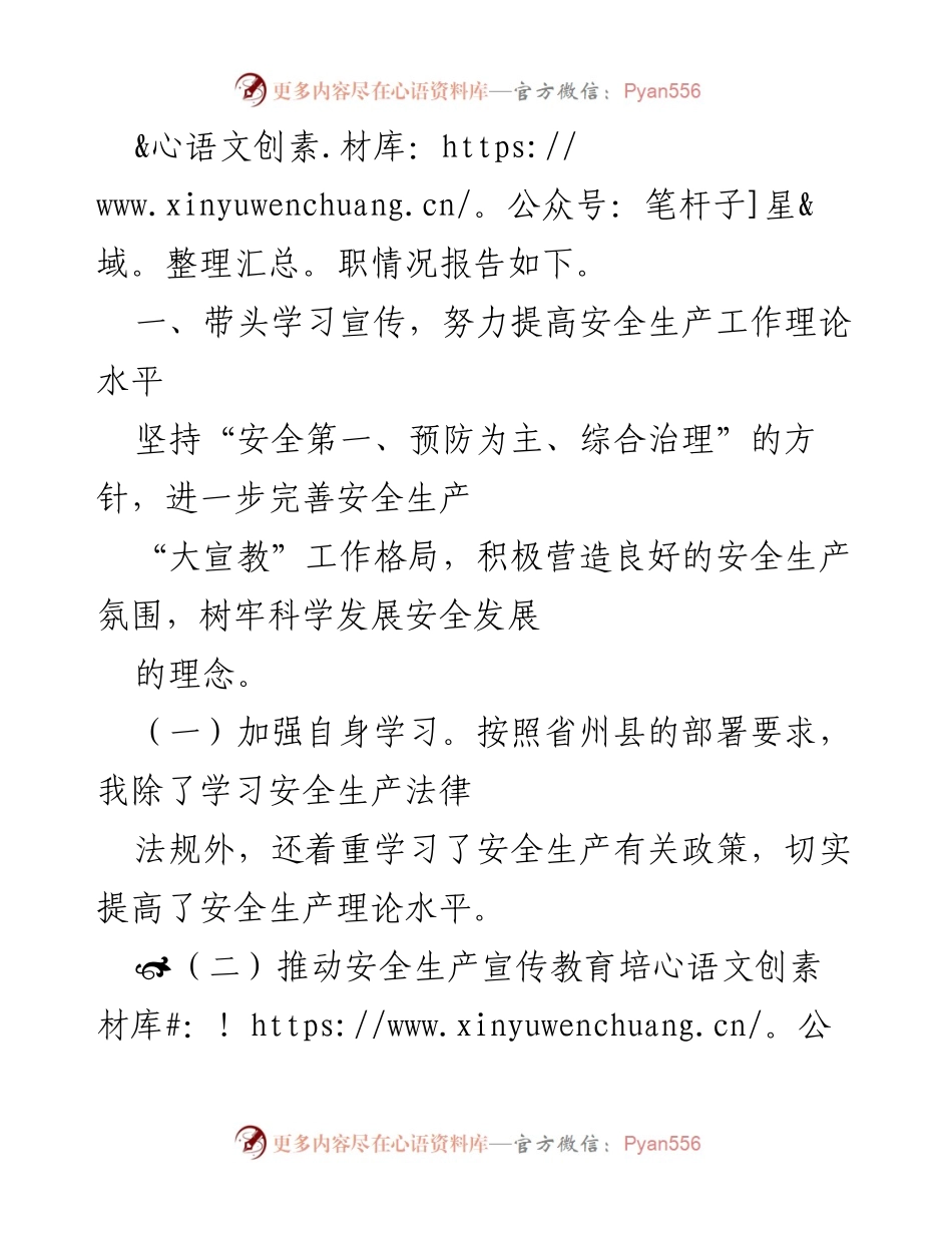 [工作总结] 安全生产工作 - 年度安全生产工作履职情况报告.docx_第2页
