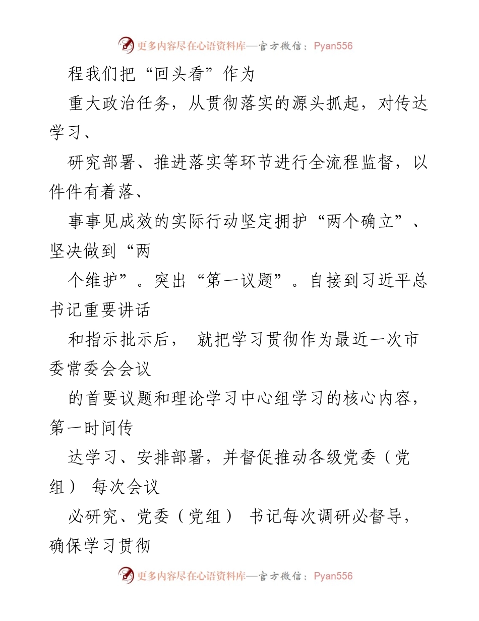 [工作总结] 市委办 - “回头看”工作进展情况汇报及落实措施.docx_第2页