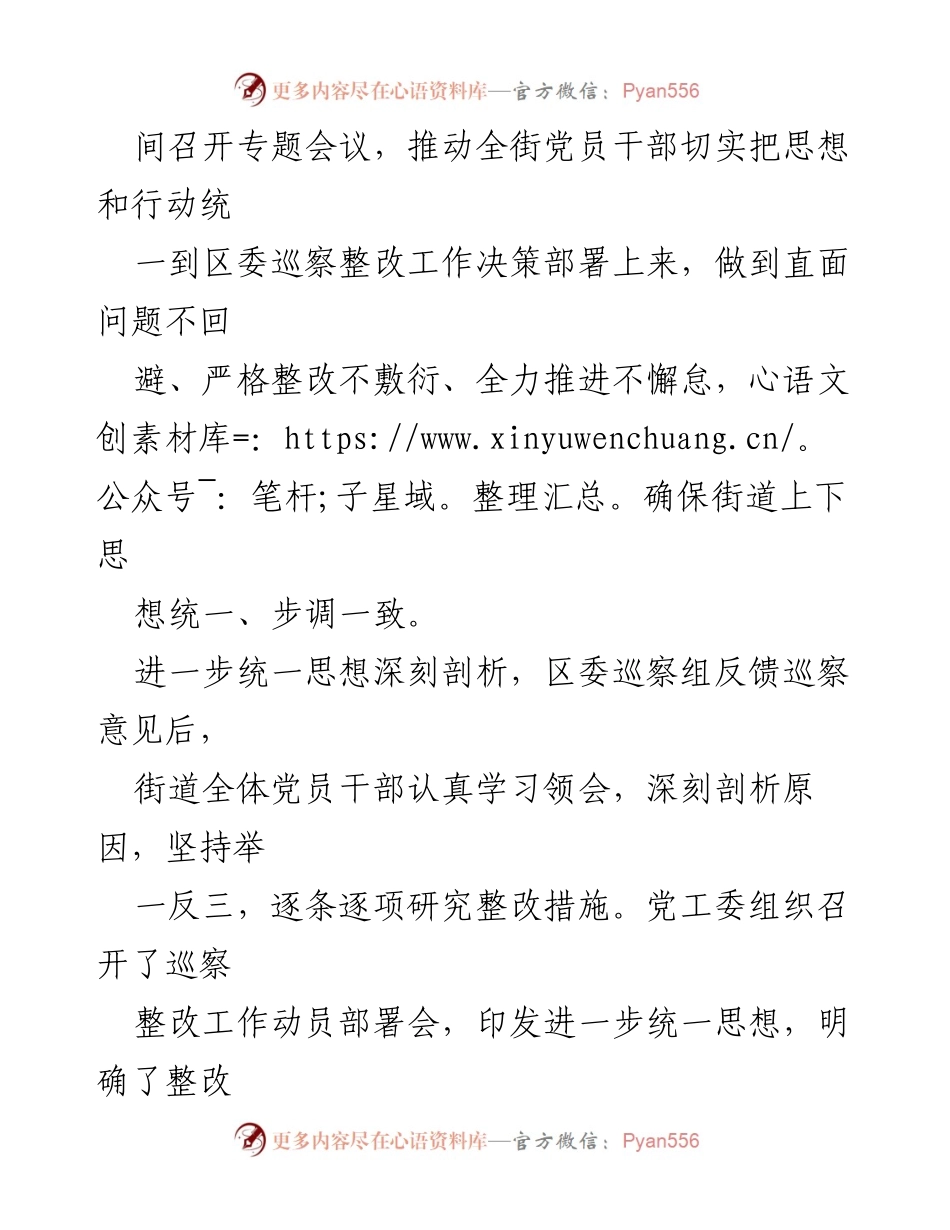 [工作总结] 巡察整改 - XX街道巡察整改进展情况报告_1.docx_第2页