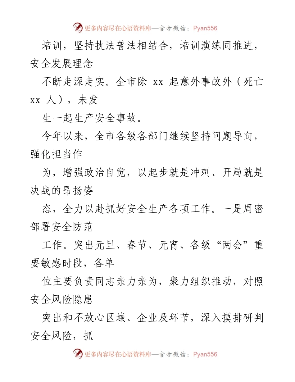 [工作总结] 安全生产工作会议 - 全市安全生产工作情况汇报.docx_第2页