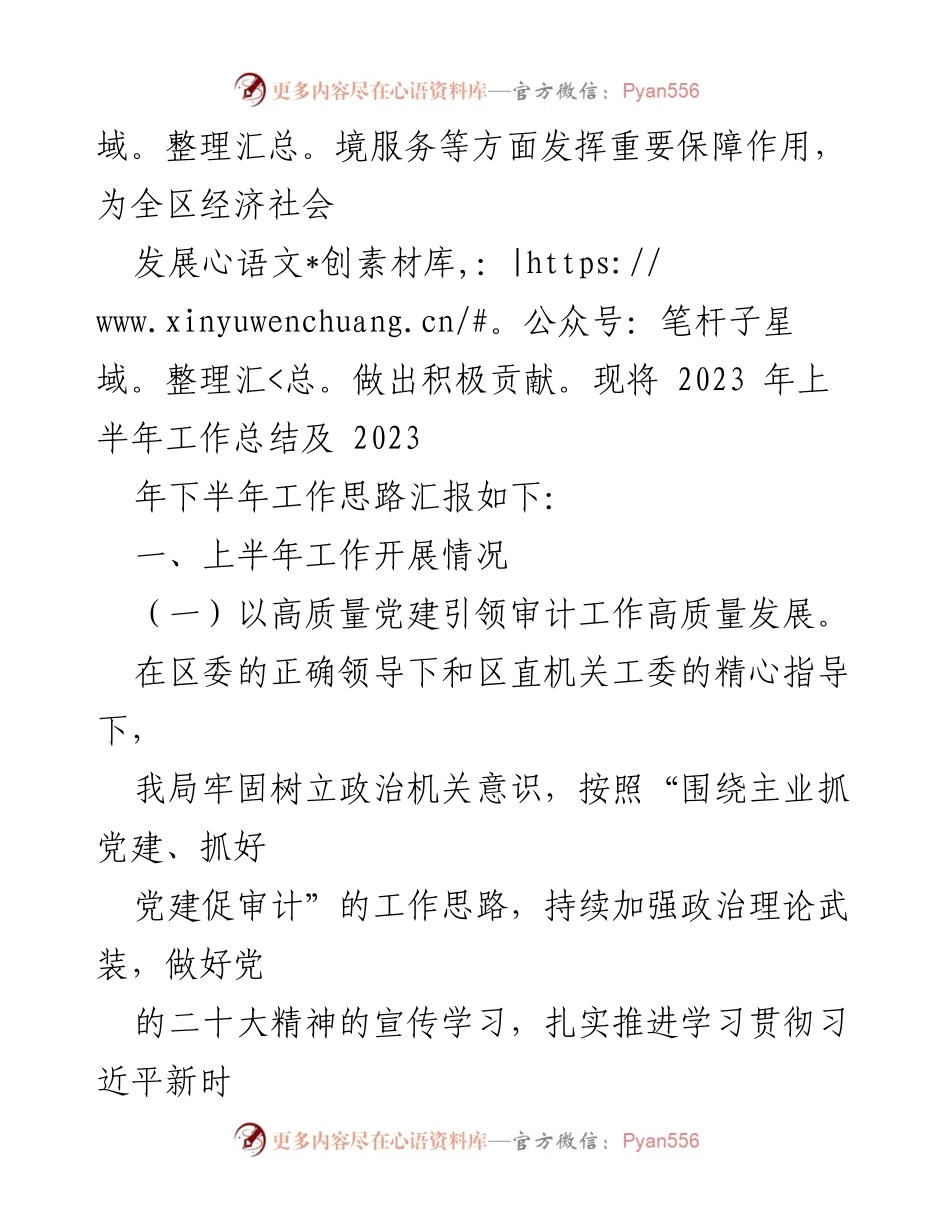 [工作总结] 审计局 - 2023年上半年工作总结及下半年工作计划.docx_第2页