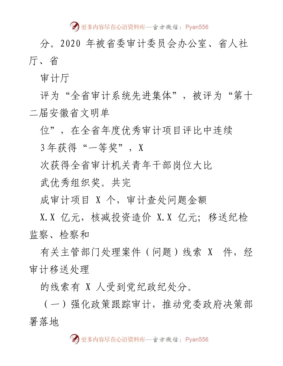 [工作总结] 审计局 - 2021年审计局工作总结与未来五年规划.docx_第2页