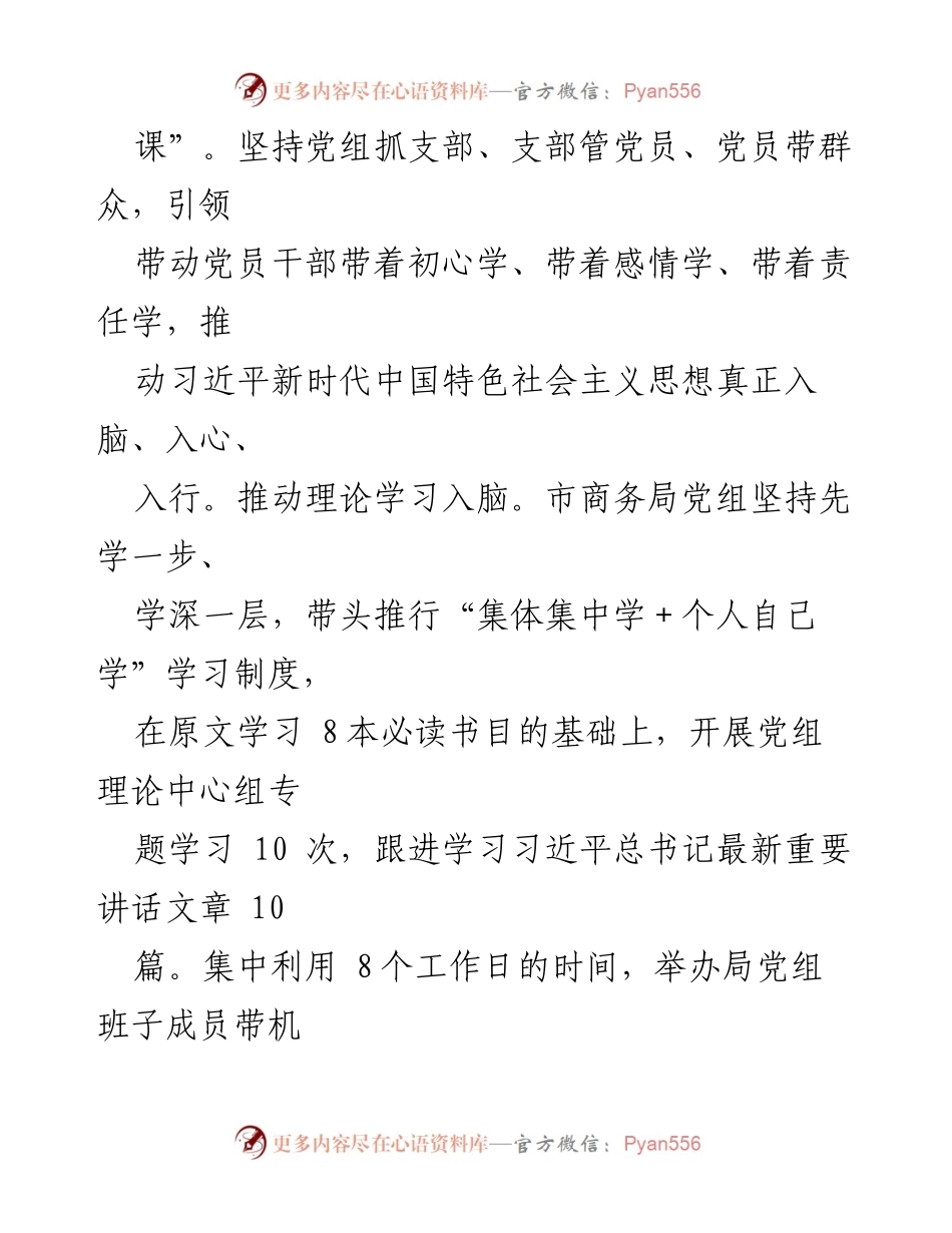 [工作总结] 市商务局 - 市商务局主题教育工作总结报告.docx_第2页