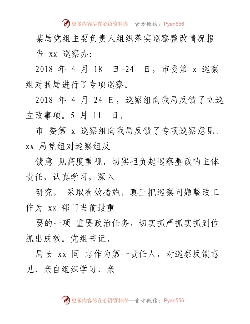 [工作总结] 巡察整改 - 巡察整改落实情况总结报告.docx_第1页