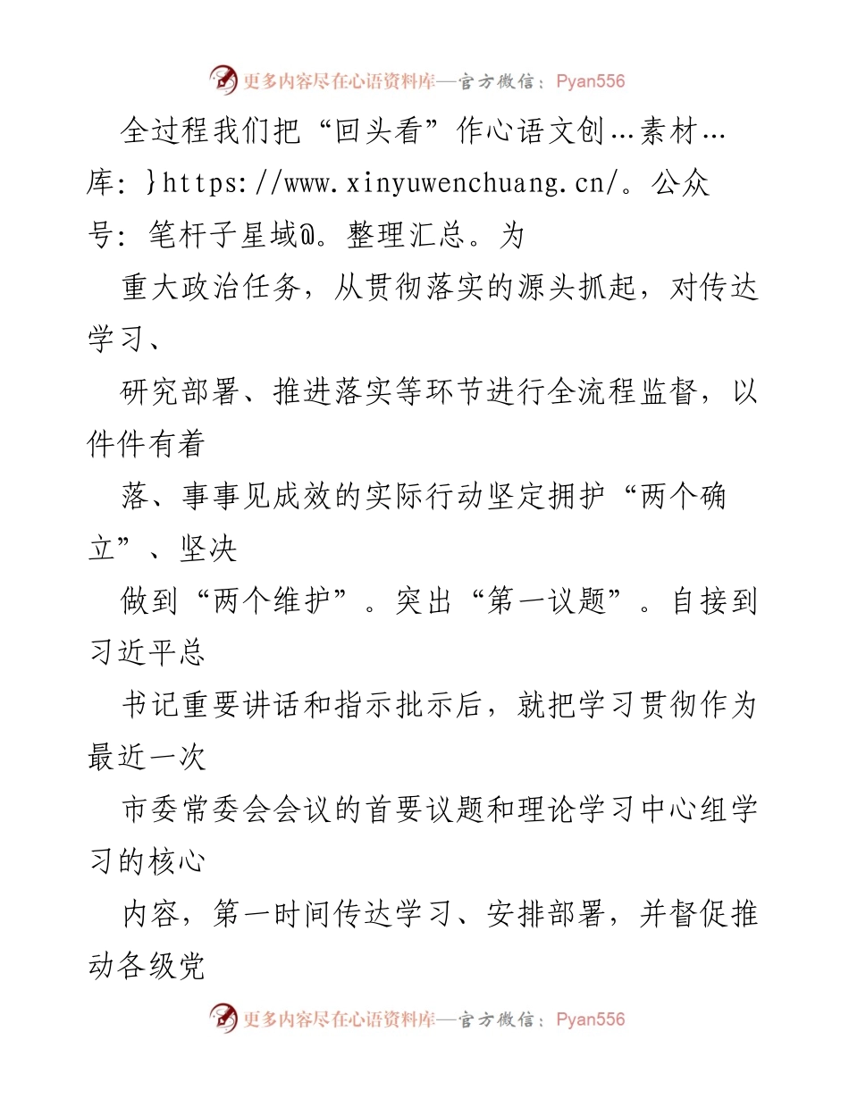 [工作总结] 市委办公室 - “回头看”工作进展情况汇报.docx_第2页