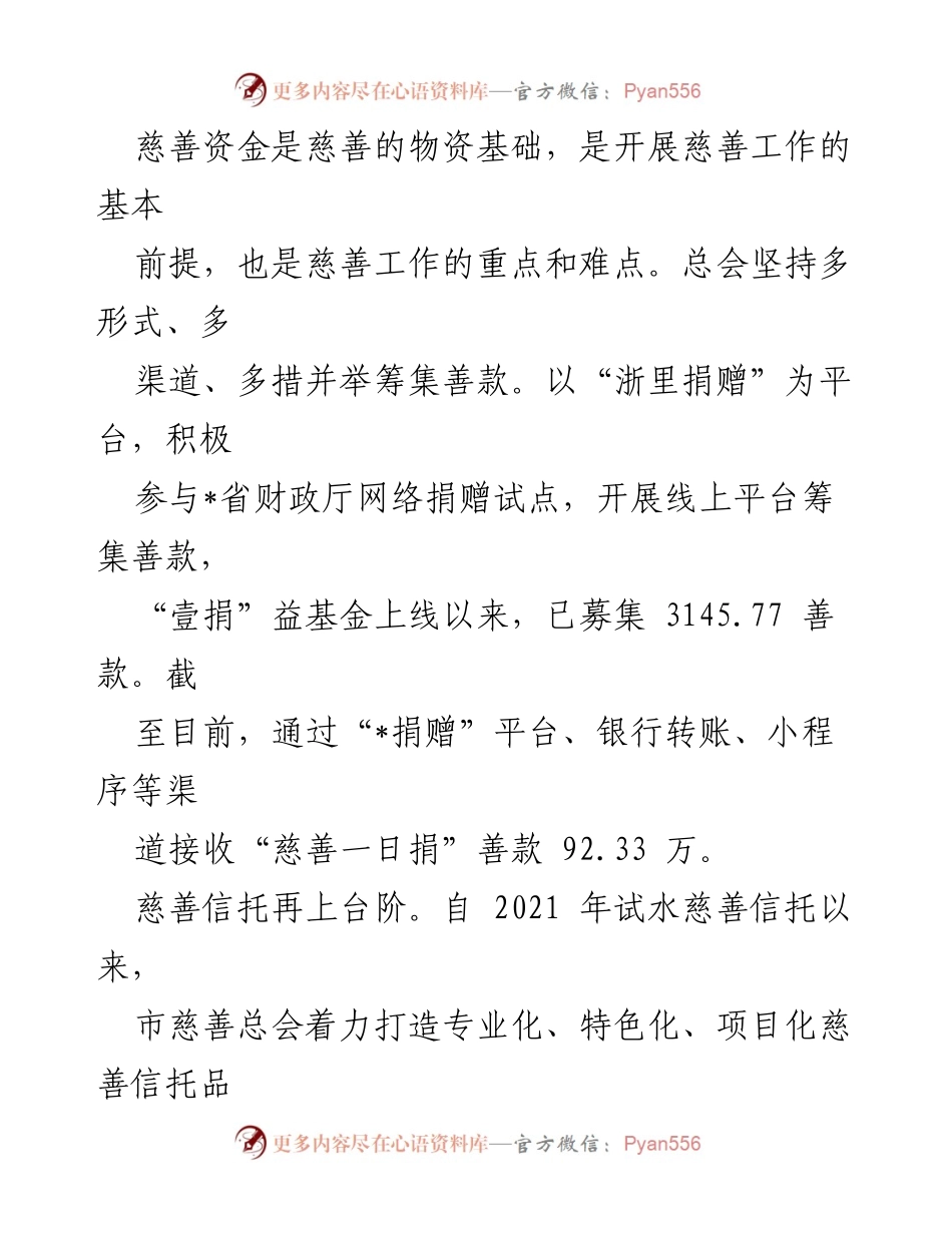 [工作总结] 市慈善总会 - 2023年市慈善总会工作总结与成就报告.docx_第2页