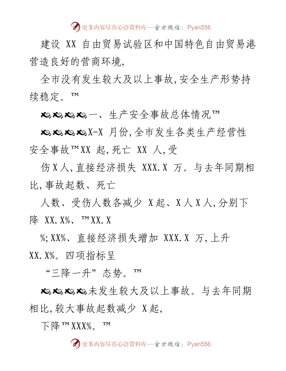 [工作总结] 安全生产 - XX市安全生产工作情况汇报.docx_第2页