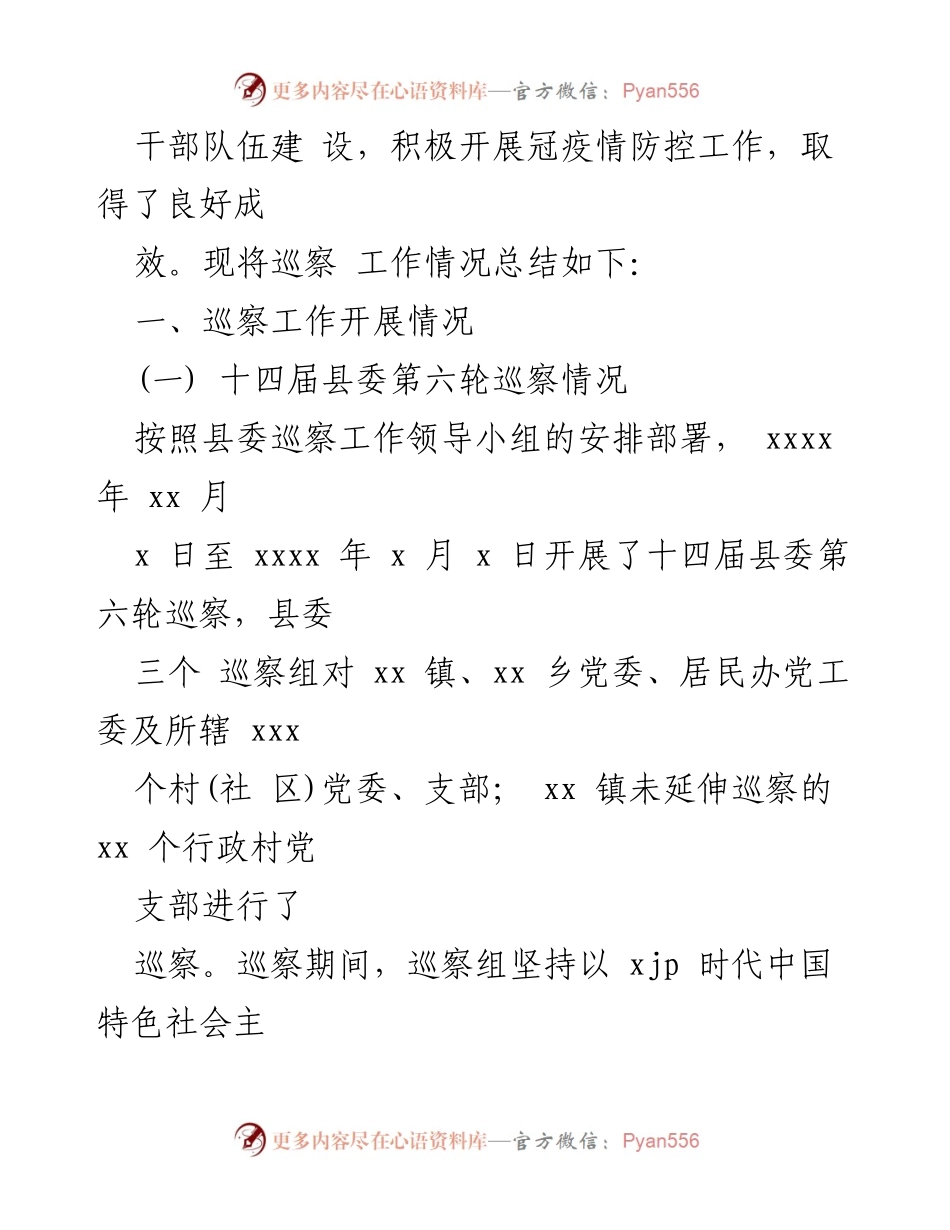 [工作总结] 巡察办 - 2020年度巡察工作总结报告.docx_第2页